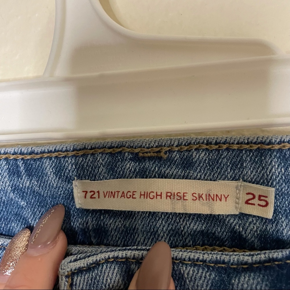 LEVI'S WOMEN 721 VINTAGE HIGH RISE SKINNY JEANS ORANGE TAB - Picture 5 of 8